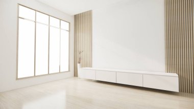 Oturma odası, dolap TV minimalist tasarım muji 3D tasarım