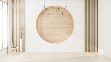 Mimari ve iç mekan kavramı. Boş oda ve ahşap paneller. Arka plan 3 boyutlu resimleme.