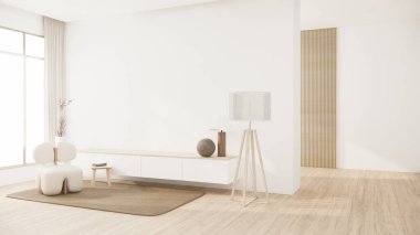 Muji minimalist, kanepe mobilyaları ve modern oda tasarımı 3D minimal.3D