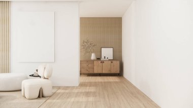 Muji minimalist, kanepe mobilyaları ve modern oda tasarımı 3D minimal.3D