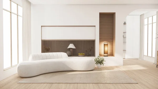 Sofa Armchair Minimalist Design Muji Style Rendering — Stok Foto