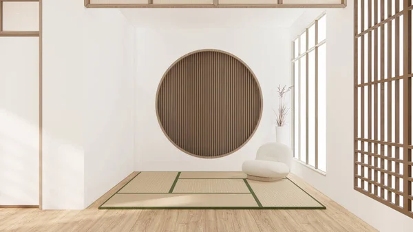 Muji Estilo Habitación Madera Vacía Limpieza Interior Habitación Japandi Representación — Foto de Stock