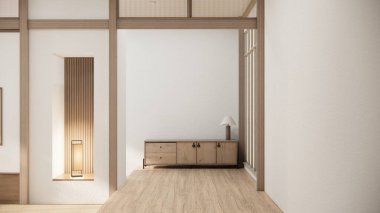 Televizyonun iç duvar modellemesi için minimal dolap.