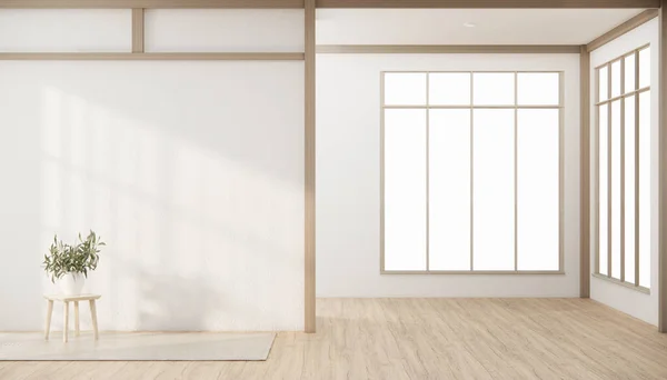 Estilo Japão Quarto Vazio Decorado Quarto Branco Japão Interior — Fotografia de Stock