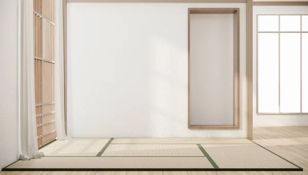 Japonský Styl Prázdný Pokoj Zdobený Bílém Pokoji Japonsko Interiér — Stock fotografie