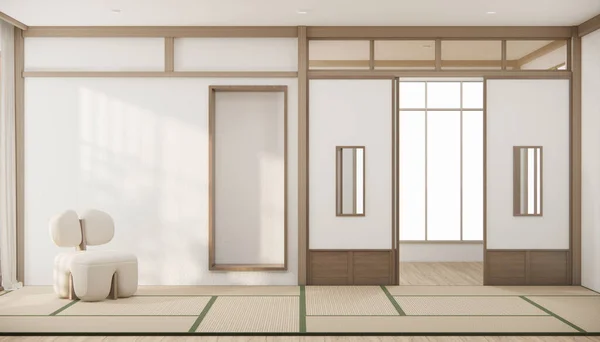 简约的日本风格客厅 沙发装饰 — 图库照片