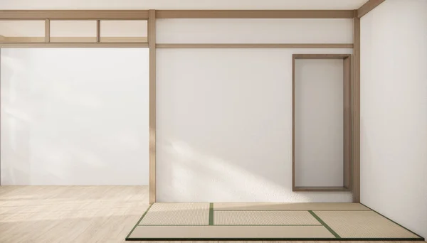 日本风格 空房间装饰在日本内部的白色房间 — 图库照片