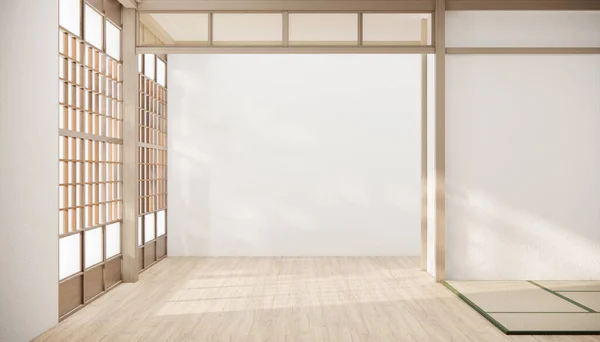 Японский Стиль Пустая Комната Оформленная Белом Стиле Интерьер — стоковое фото