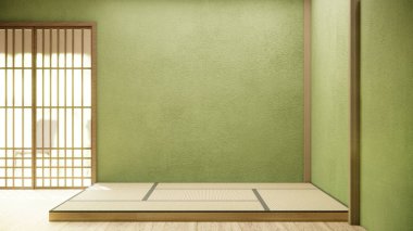 Nihon oda tasarımı. Kapı kağıdı ve duvar döşeme odası Japon tarzı..