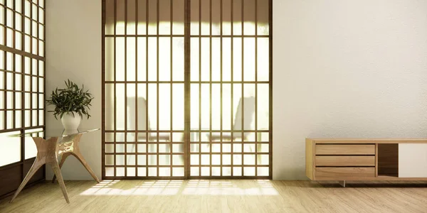 走廊里的橱柜干净的日本简约的房间 — 图库照片