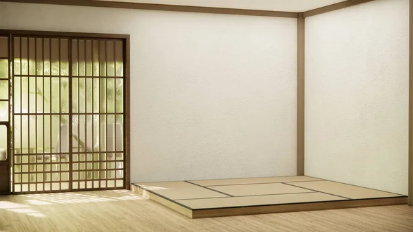 Nihon Habitación Diseño Interior Con Papel Puerta Pared Tatami Alfombra — Foto de Stock