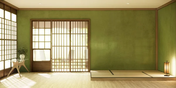 Nihon Raumgestaltung Interieur Mit Türpapier Und Wand Auf Tatami Matte — Stockfoto