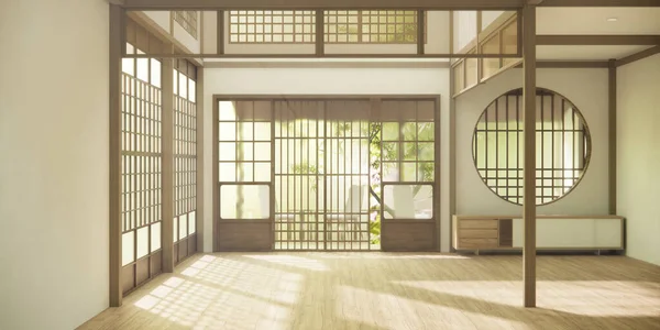 Чистый Японский Минималистский Интерьер Комнаты — стоковое фото