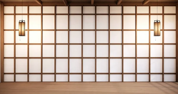 Nihon Habitación Diseño Interior Con Papel Puerta Pared Tatami Alfombra —  Fotos de Stock
