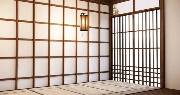 Nihon Pokój Projektowania Wnętrz Papieru Drzwi Ściany Podłodze Tatami Pokój — Zdjęcie stockowe
