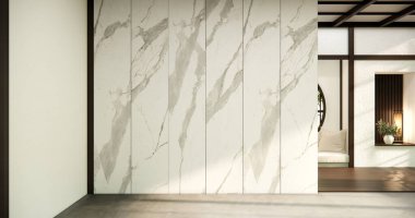 Japon odası, Muji tarzı, boş ahşap oda, japandi odasının içini temizlemek.