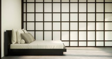 Yatak odası orijinal - Japon tarzı iç tasarım.