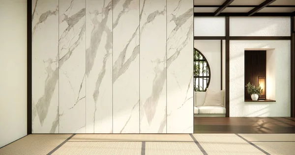 Ιαπωνικό Δωμάτιο Στυλ Muji Κενό Ξύλινο Δωμάτιο Καθάρισμα Εσωτερικών Χώρων — Φωτογραφία Αρχείου