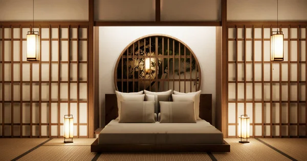 Oryginalny Pokój Japoński Styl Wnętrza — Zdjęcie stockowe