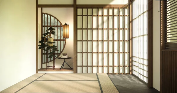 Японская Комната Стиль Muji Пустая Деревянная Комната Уборка Интерьера Комнаты — стоковое фото
