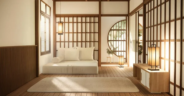 Yatak Odası Orijinal Japon Tarzı Tasarım — Stok fotoğraf