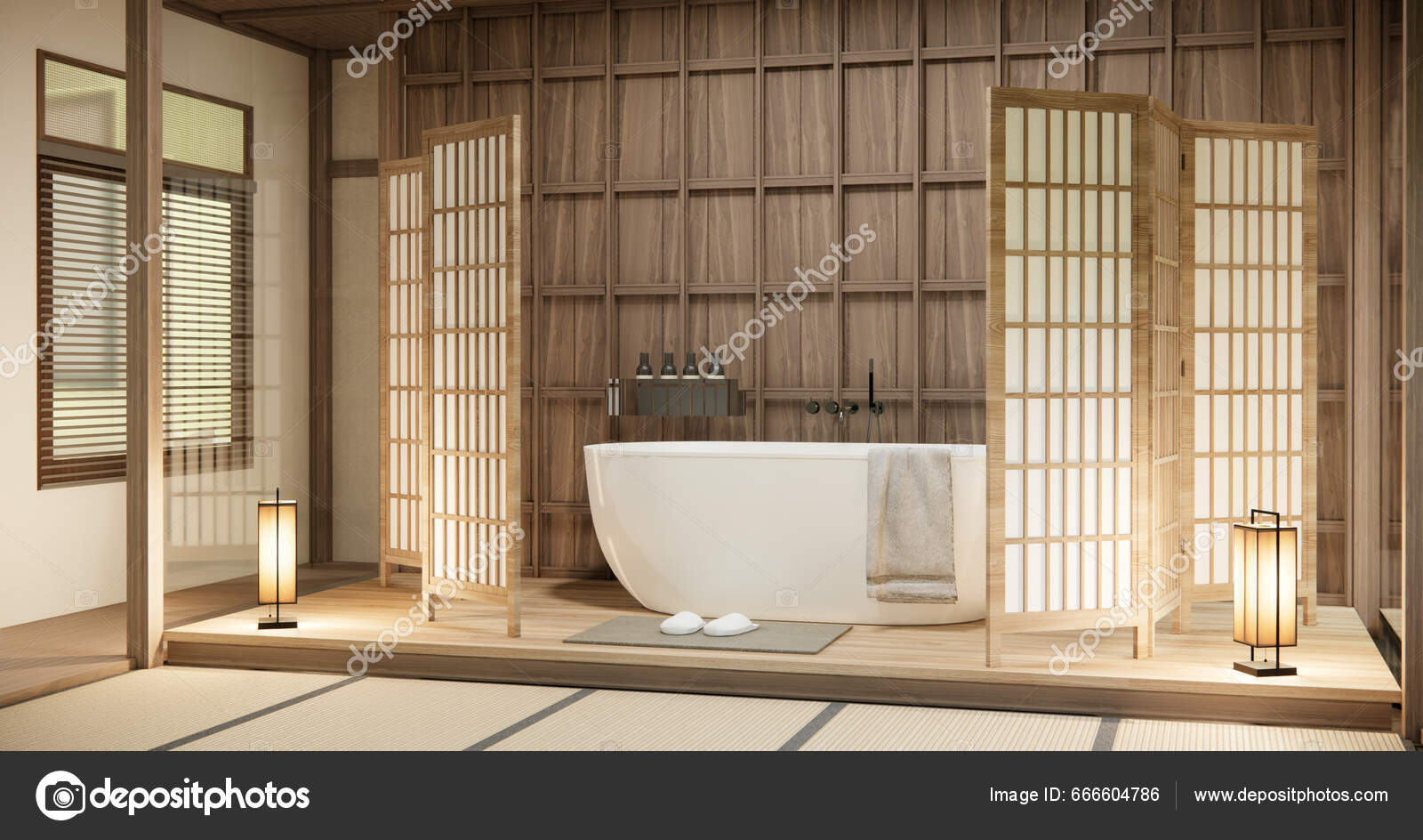 Baño Excusado Cuarto Baño Japonés Wabi Sabi Style: fotografía de stock ©  Minny0012011@gmail.com #666604786