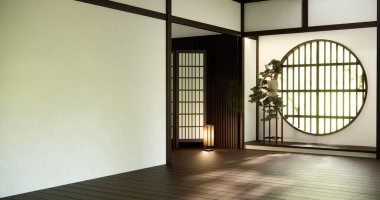 Boş oda, temiz Japon minimalist odası.