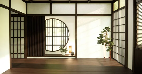 Prázdný Pokoj Čistý Japonský Minimalistický Interiér Pokoje — Stock fotografie