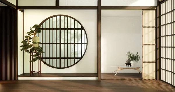 Habitación Vacía Limpiar Interior Habitación Minimalista Japonés — Foto de Stock