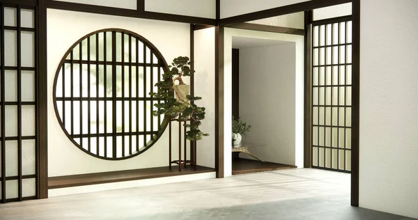 Leeres Zimmer Sauberes Japanisches Minimalistisches Zimmer — Stockfoto