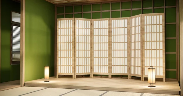 Schoon Groen Moderne Kamer Japanse Stijl — Stockfoto