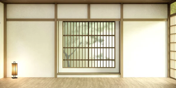 Chambre Vide Intérieur Chambre Minimaliste Japonaise Propre — Photo