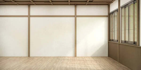 Prázdný Pokoj Čistý Japonský Minimalistický Interiér Pokoje — Stock fotografie