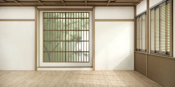 Quarto Vazio Limpo Japonês Minimalista Quarto Interior — Fotografia de Stock