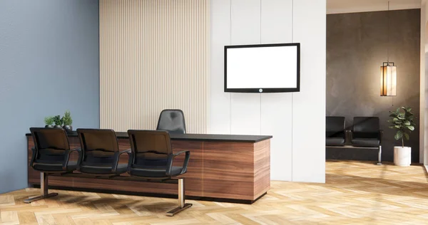 Der Innenraum Computer Und Bürogeräte Auf Schreibtisch Raum Muji Stil — Stockfoto