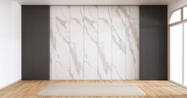 Boş oda, Temiz Japon minimalist oda iç mekan, 3D görüntüleme