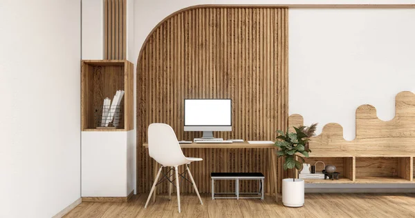 Bilgisayar Ofis Araçları Masa Odasının Tasarımında — Stok fotoğraf