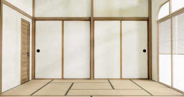 Muji boş oda Japon tarzı minimal iç mekan 3D görüntüleme