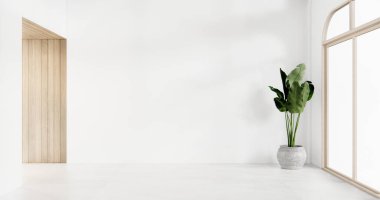 Muji boş oda Japon tarzı minimal iç mekan 3D görüntüleme