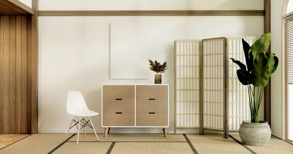 Muji Chair Furniture Japan Room Interior Design Minimal Rendering — Stock Photo, Image