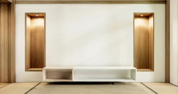 Muji cabinet in japan empty room Japanese - zen style,minimal designs. 3D rendering