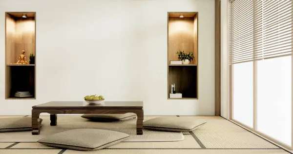 Muji Oturma Odası Japon Tarzı Japon Tasarımı — Stok fotoğraf