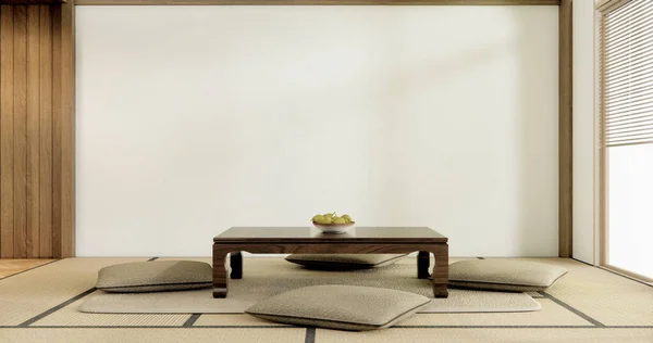 Muji Wohnzimmer Japanischen Stil Und Dekoration Für Japan Rendering — Stockfoto