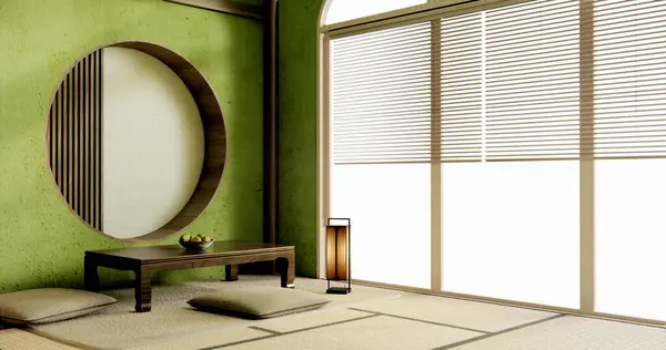 Muji Yeşil Oturma Odası Japon Tarzı Japon Tasarımı Için Dekorasyon — Stok fotoğraf