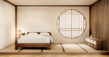 Muji Japonya yatak odası iç mimari minimal stil, Japon iç mimarisi.