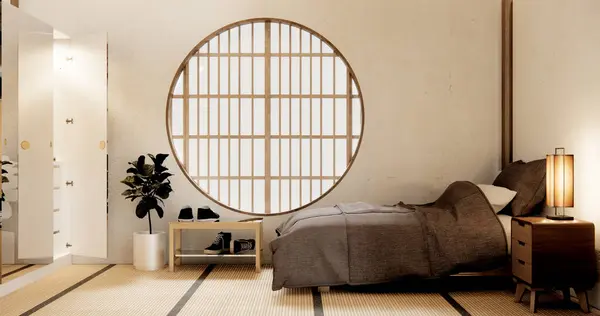 Muji Japonya Yatak Odası Mimari Minimal Stil Japon Mimarisi — Stok fotoğraf
