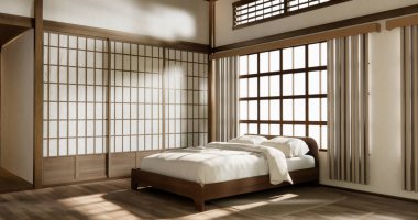 Minimalist wabi iç tasarım, oda japon sytle .