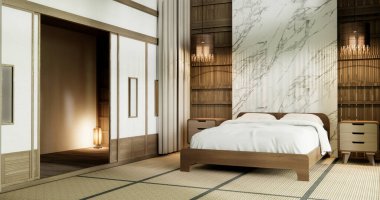 Minimalist wabi iç tasarım, oda japon sytle .