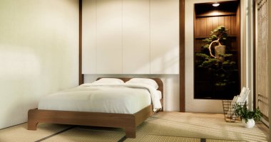 Minimalist wabi iç tasarım, oda japon sytle .