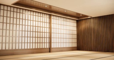 İç mekan, boş oda ve tatami paspas odası modern tarz..